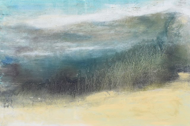/XXL Abstakte Landschaft Strand Meer Struktur Sand Gold